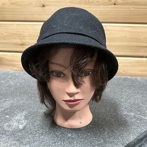 Di Firenze Black Felt Cloche Hat